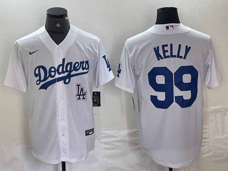 Men Los Angeles Dodgers #99 Kelly White Nike Game MLB Jersey style 2